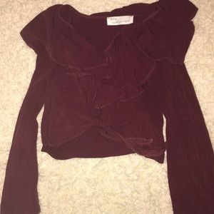 Bohemian burgundy blouse